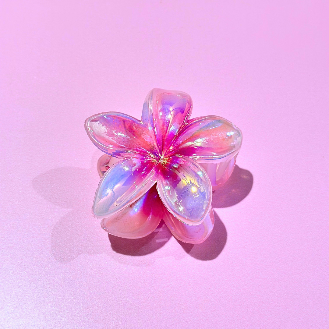 Holographic Flower Claw Clip