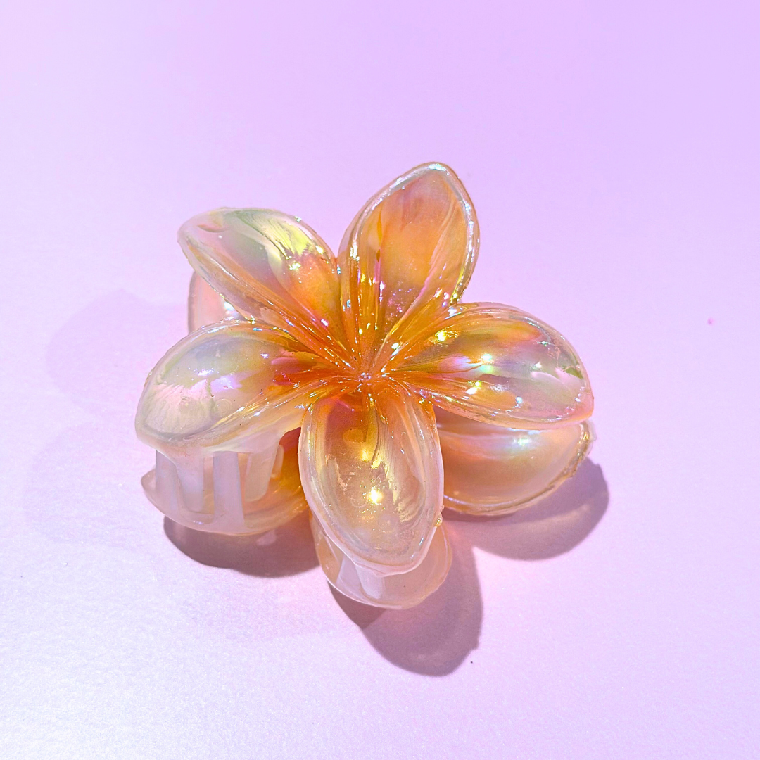 Holographic Flower Claw Clip