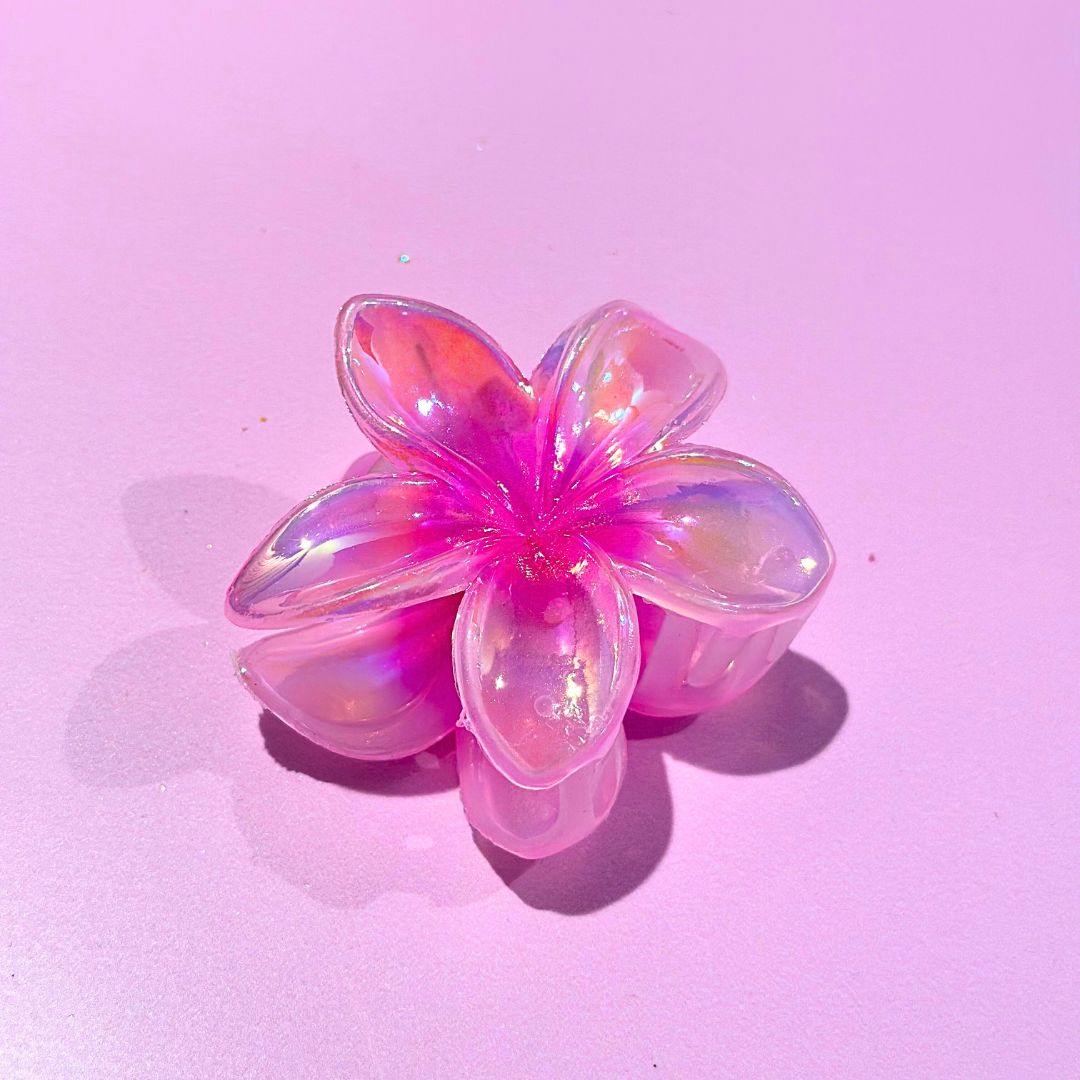 Holographic Flower Claw Clip