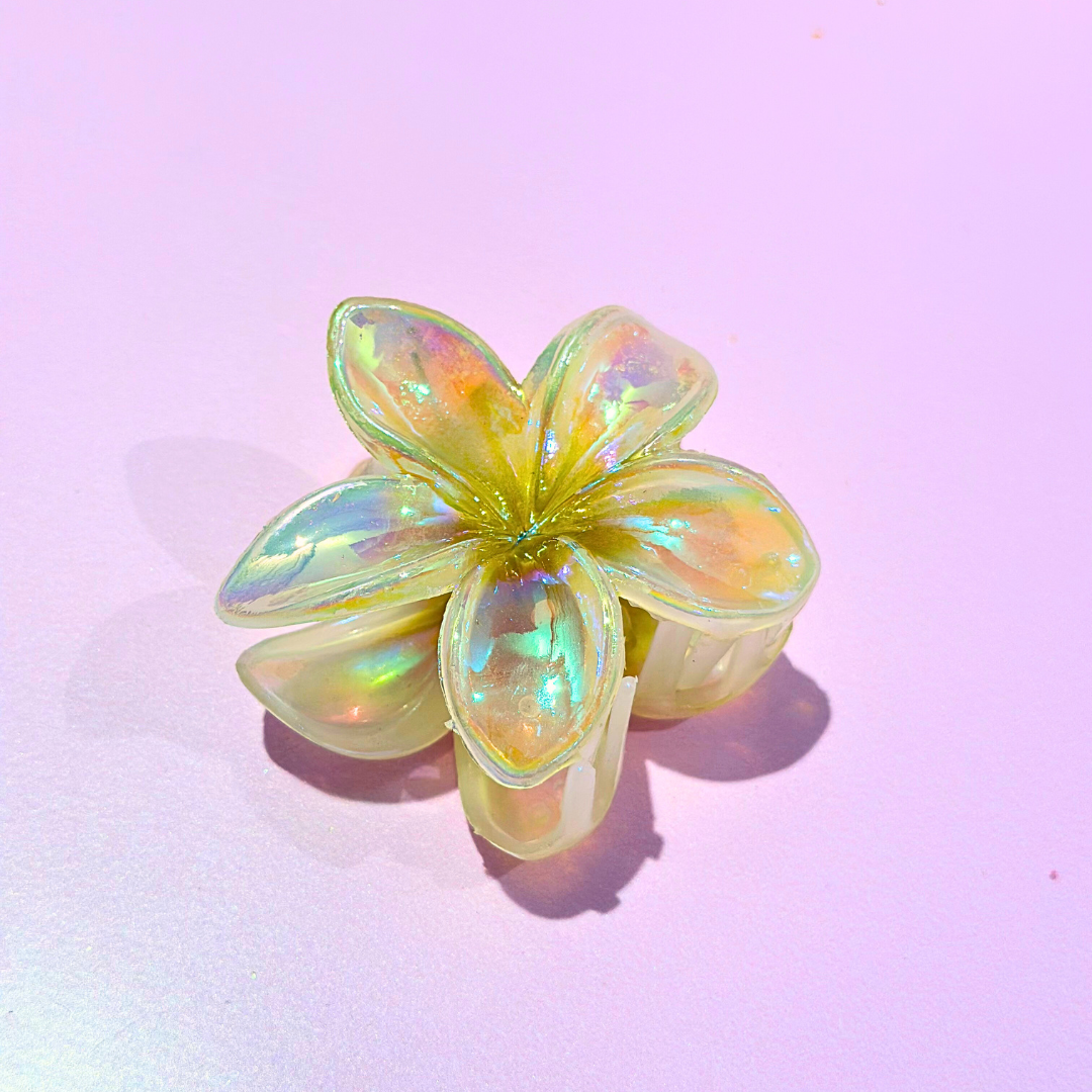 Holographic Flower Claw Clip