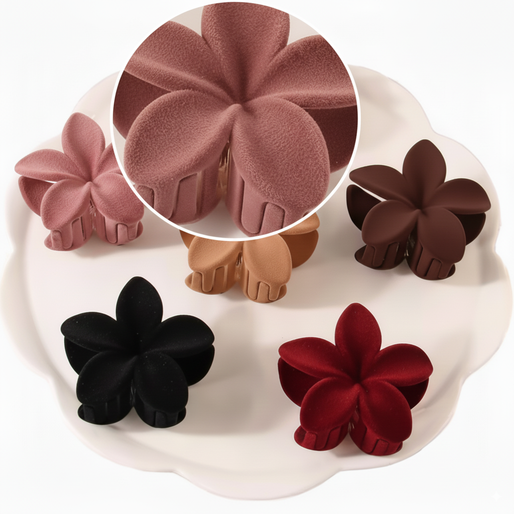 Velvet Flower Hair Claw Clip India - Haute Mes