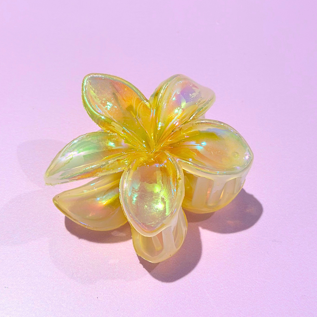 Holographic Flower Claw Clip